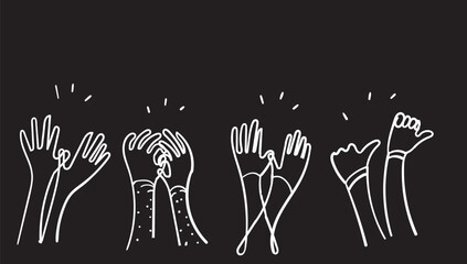 applause hand drawn illustration with doodle style isolated on white background