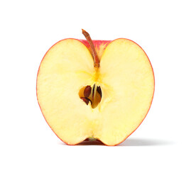 Piece of fresh apple on white background