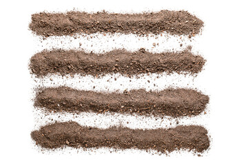 Brown soil on white background