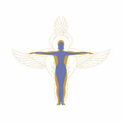 angel with wings on white background man woman
