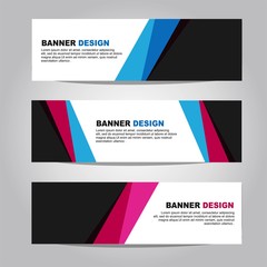 Naklejka premium 3 Set Travel Banner Vektor Template untuk Web dan Businees Template dengan Flat Linear Modern Style - Editable dan Printable
