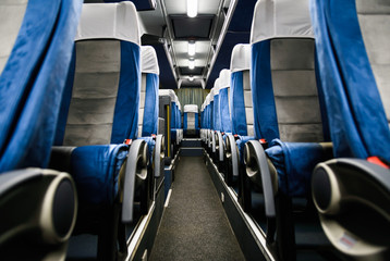 travel concept, row of seats, seats in passenger bus - Powered by Adobe