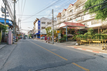 Fototapeta na wymiar Street view in a sunny day in Chiang Mai