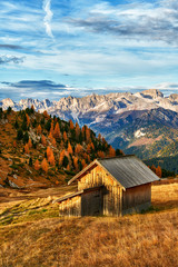 Autumn landscape of Italian dolomites