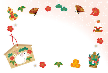 年賀状　2020　ねずみ年　絵馬　デザイン