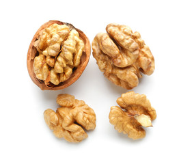 Tasty walnuts isolated on white