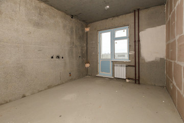 interior of the apartment without decoration