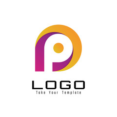 letter p logo design and template