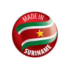Suriname flag, vector illustration on a white background