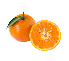 orange fruit isolated on white background.
