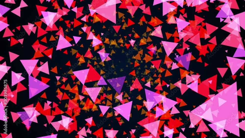 Poster 3d rendering background of numerous triangular particles on a black. computer generated abstract web