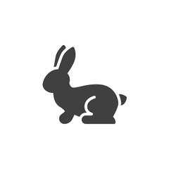 Hare, rabbit vector icon. filled flat sign for mobile concept and web design. Hare, hunting glyph icon. Symbol, logo illustration. Vector graphics