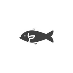 Fish vector icon. filled flat sign for mobile concept and web design. Fishing glyph icon. Seafood symbol, logo illustration. Vector graphics