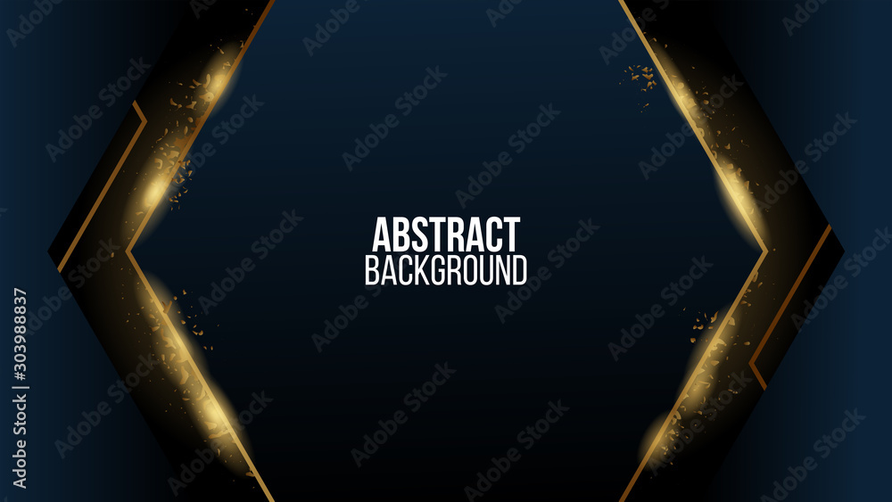 Poster abstract gold luxury background with papers shapes.realistic texture with golden halftone glittering