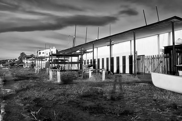 Obraz premium embarcadero en la Playa Larga en Tarragona (España)
