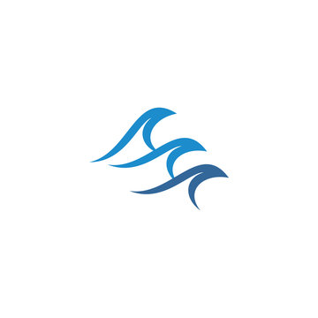water wave logo icon vector design symbol