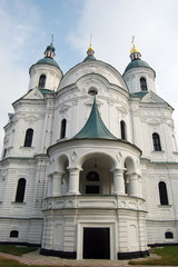 Fototapeta na wymiar Russian orthodox cathedral in historical Russian town of Chernigov, Ukraine. 