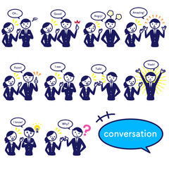 ビジネス　スーツ　記号　シンプル　男性　女性　会話