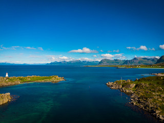 Obraz premium Lighthouse Hovsund Lofoten Islands Norway