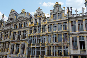 Fototapeta na wymiar An old building at the Grand Place or Grand Square, UNESCO World Heritage Site since 1998, Brussels, Belgium, Europe