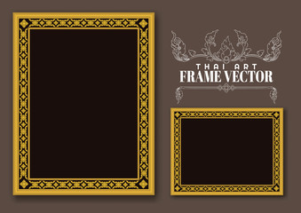 Set of vintage frames, Thai art element design.