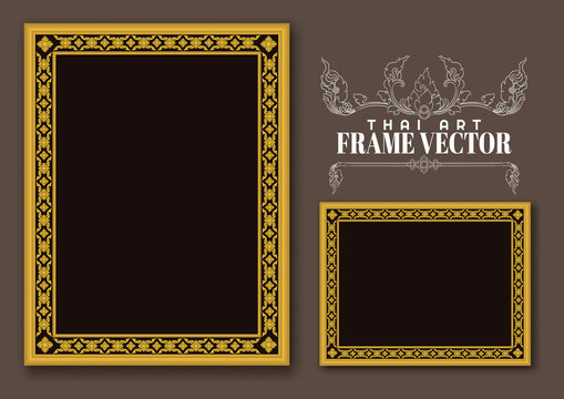 Set of vintage frames, Thai art element design.