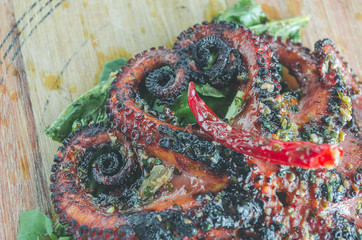pulpo cocido a la parrilla