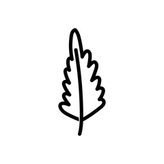 leaf foliage nature on white background thick line