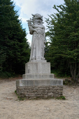Fototapeta premium The statue of the pagan god of Slavs Radegast on mountain Radhost - the god of the sun, abundance and harvest. Majestic sculpture. Radhost, Czech republic