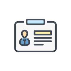 Profile ID card color line icon. User account identification card vector outline colorful sign.