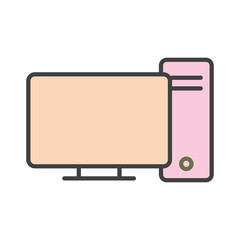 Computer icon vector design template on white background