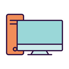 Computer icon vector design template on white background