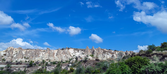 Fototapeta na wymiar Formation of Fairy Chimneys Goreme Cappadocia landscape, Turkey