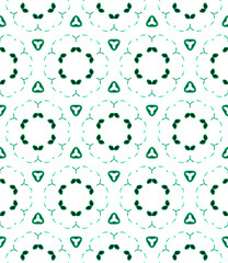 Green circles seamless pattern. Hand drawn waterco