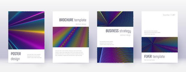 Fototapeta premium Minimalistic brochure design template set. Rainbow