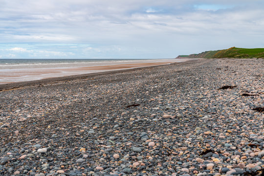 The pebble beach in Silecroft, Cumbria, England, UK