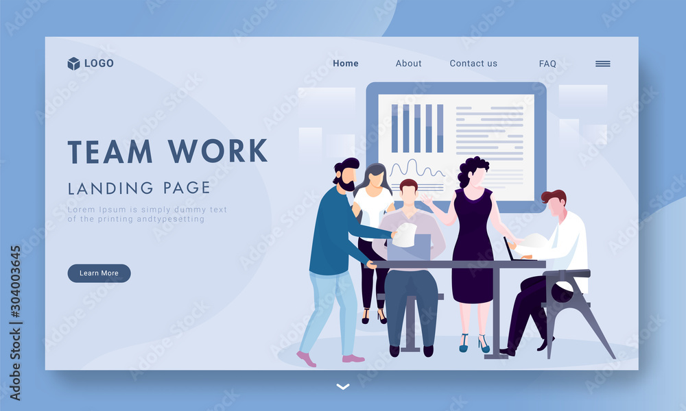 Canvas Prints business people working together on workplace with infographic presentation for teamwork concept bas