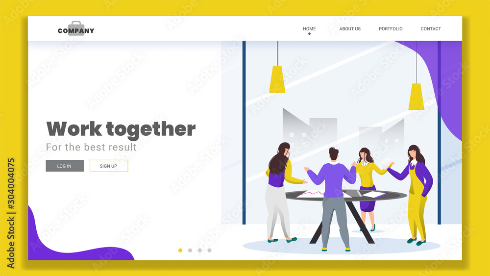 Canvas Prints business man and women discussing with working together for teamwork concept based landing page desi