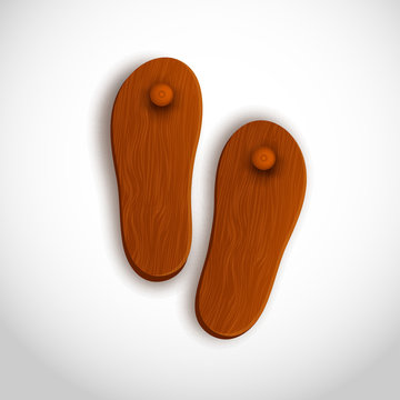 Khadau (Paduka) element in brown color.