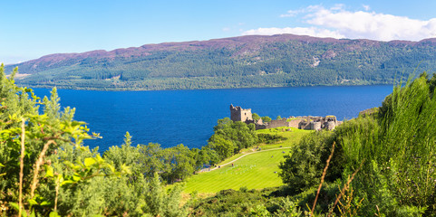 Urquhart Castle along Loch Ness lake