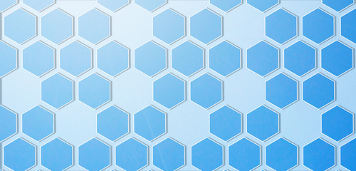 Naklejka premium Abstract honeycomb background in blue color. Geometric hexagon pattern.