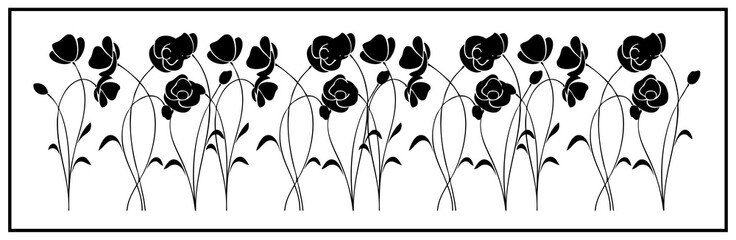 Black Silhouettes Of Flowers Vector Illustration vector illustration