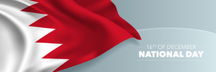 Bahrain happy national day vector banner, greeting card.