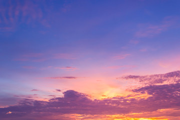 sunset in the sky evening