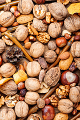 Background of mixed nuts