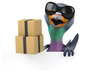 Fun pigeon - 3D Illustration