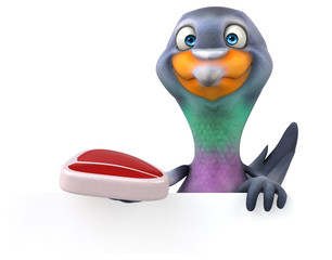 Fun pigeon - 3D Illustration