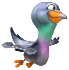 Fun pigeon - 3D Illustration