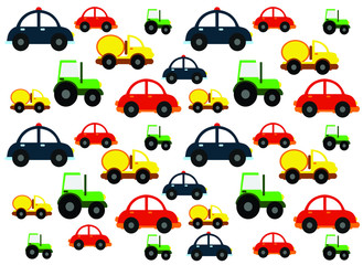vier tekenfilmauto& 39 s voor kinderen (rood, geel, groen, blauw). kleine speelgoedauto
