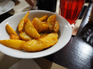The main European dish has steaks and spaghetti.